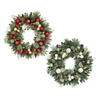 30 Inch (76.2cm) Christmas Decorative Wreath with 50 LED Lights