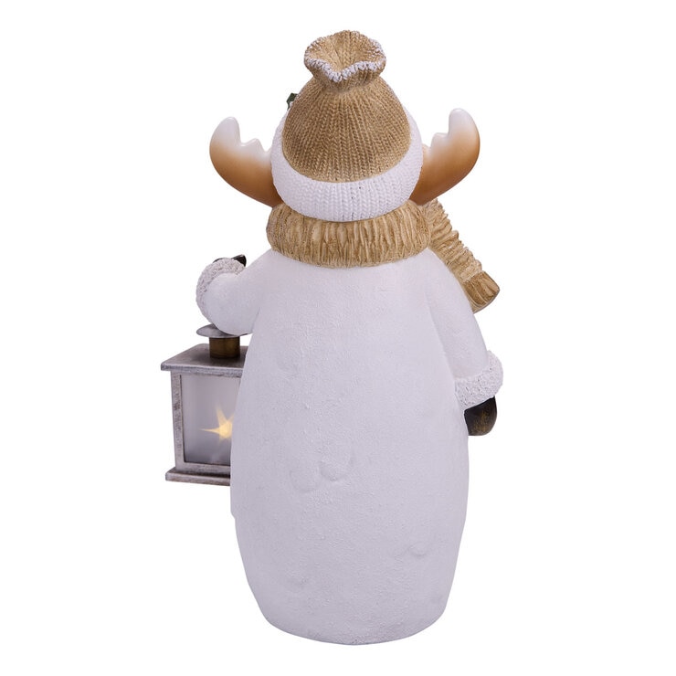 Christmas Moose Woodchip Figures with LED Lanterns Christmas Moose Woodchip Figures with LED Lanterns