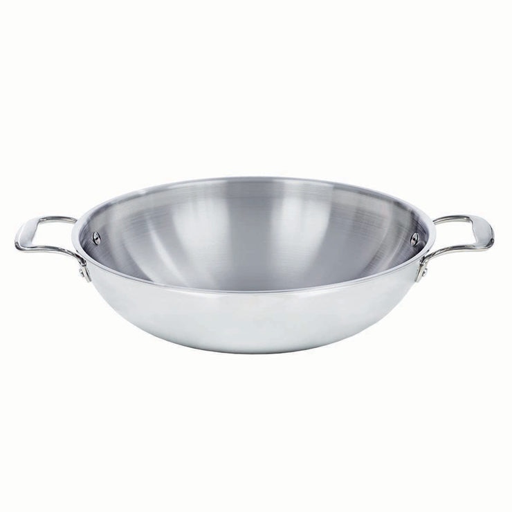 LinkfairTri Ply Stainless Steel 32cm Wok with Steamer Insert and Lid