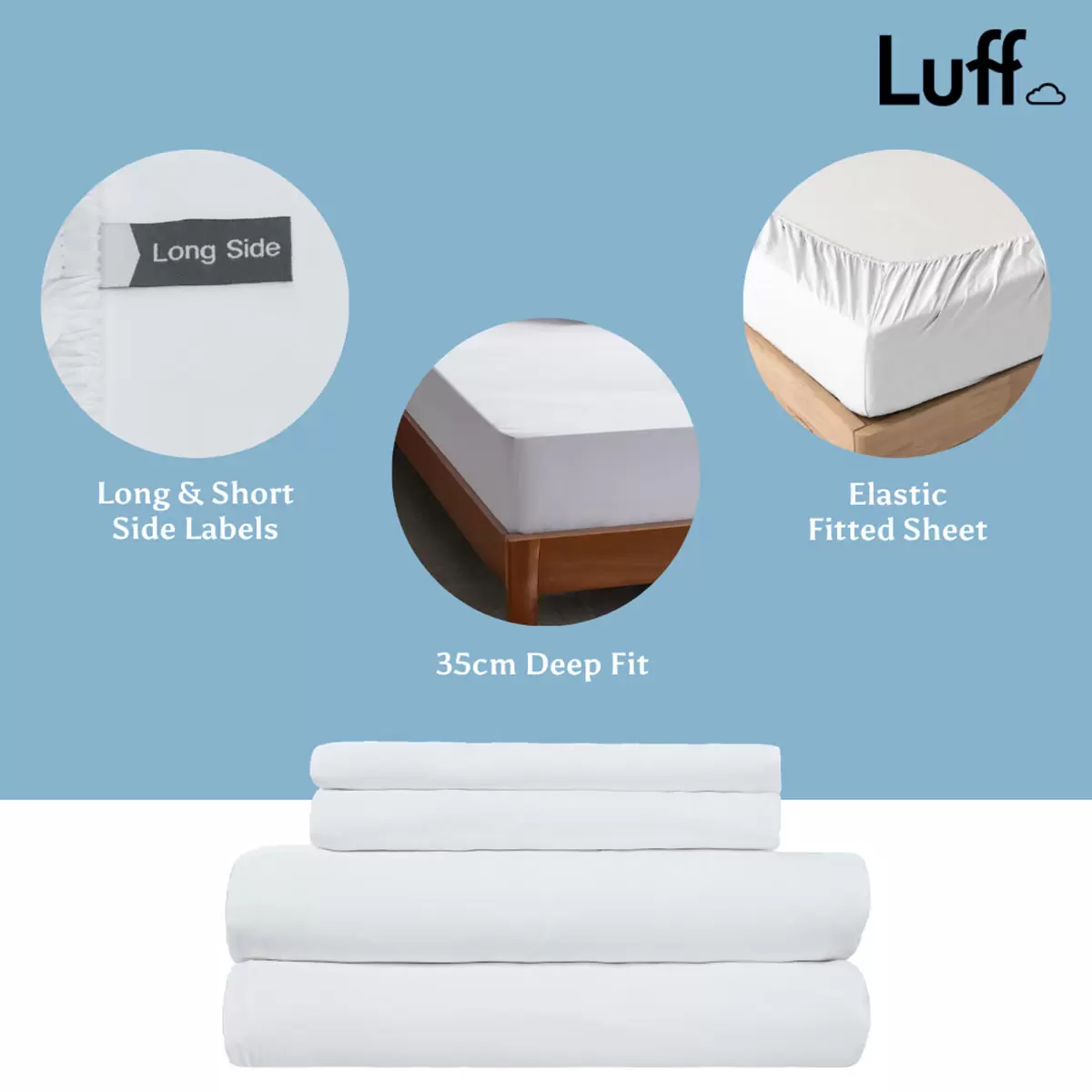 Sábana blanca Luff 700 hilos 100 % bambú orgánico ajustada profunda, en 4 tamaños - Imagen 20 de 28