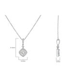 1.00ctw Princess Cut Diamond Halo Drop Pendant, 18ct White Gold