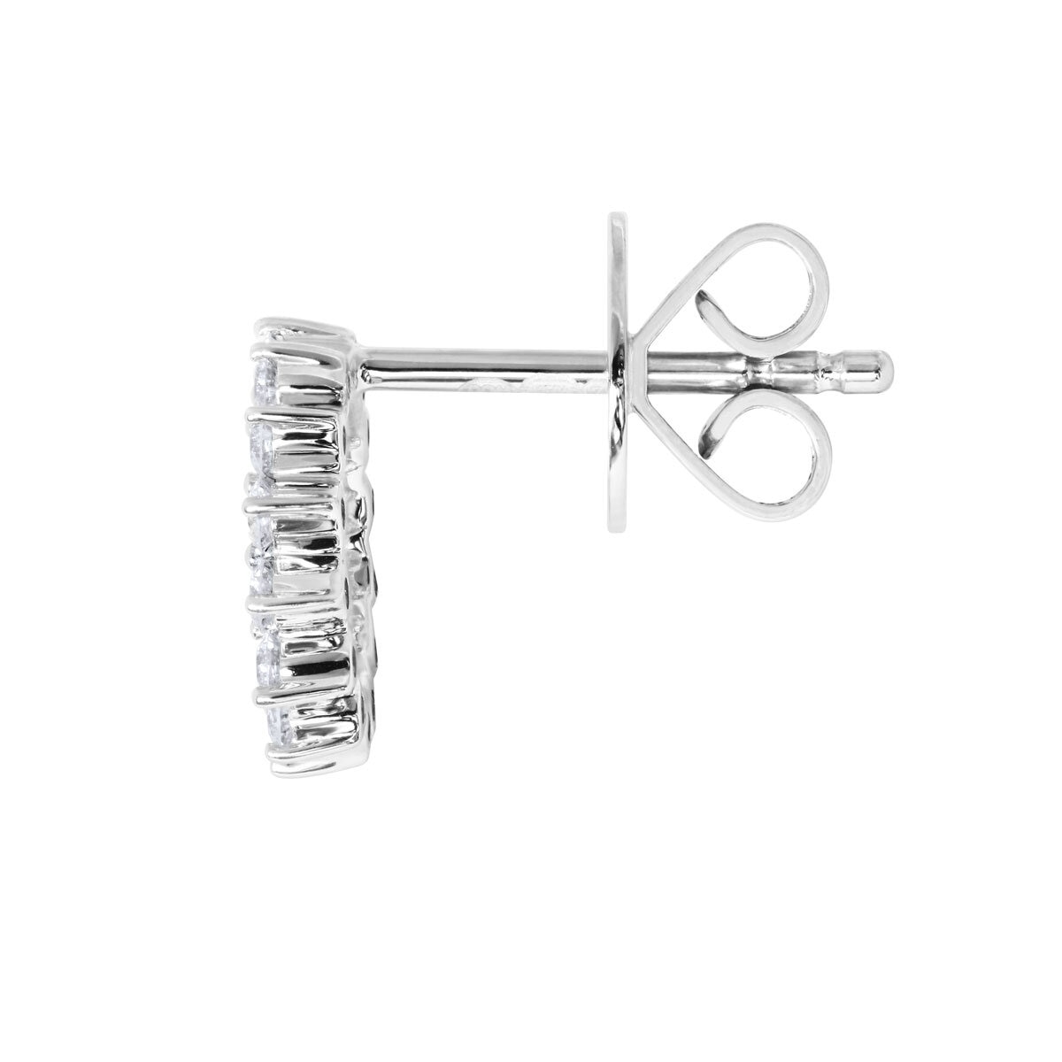 0.39ctw Round Brilliant Cut Diamond Circle Stud Earrings, 18ct White Gold