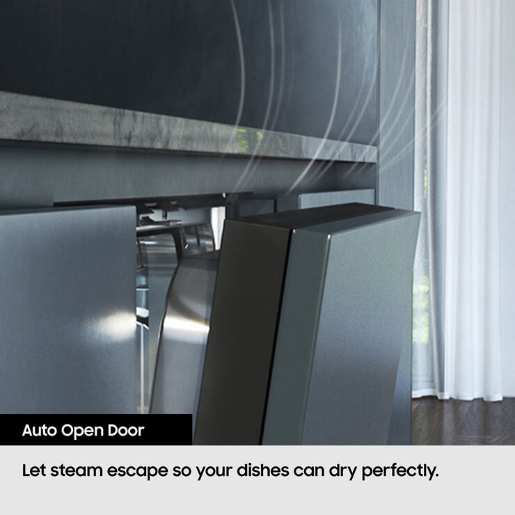 Samsung Series 5 Auto Door Open DW50DG430B00EU, 9 Place Setting Integrated Dishwasher, D Rated in White