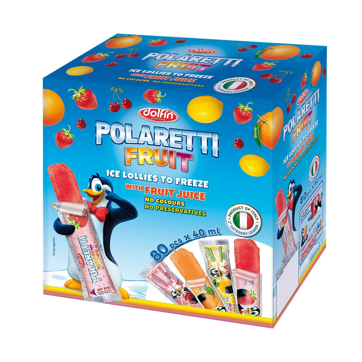 Polaretti Fruit Ice Lollies, 80 x 40ml