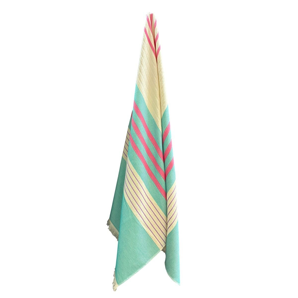 Made in Portugal 100% Cotton Blue & Pink Beach Towel Made in Portugal 100% Cotton Blue & Pink Beach Towel