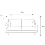 Gallery Oakwood Dark Grey 3 Seater Fabric Sofa