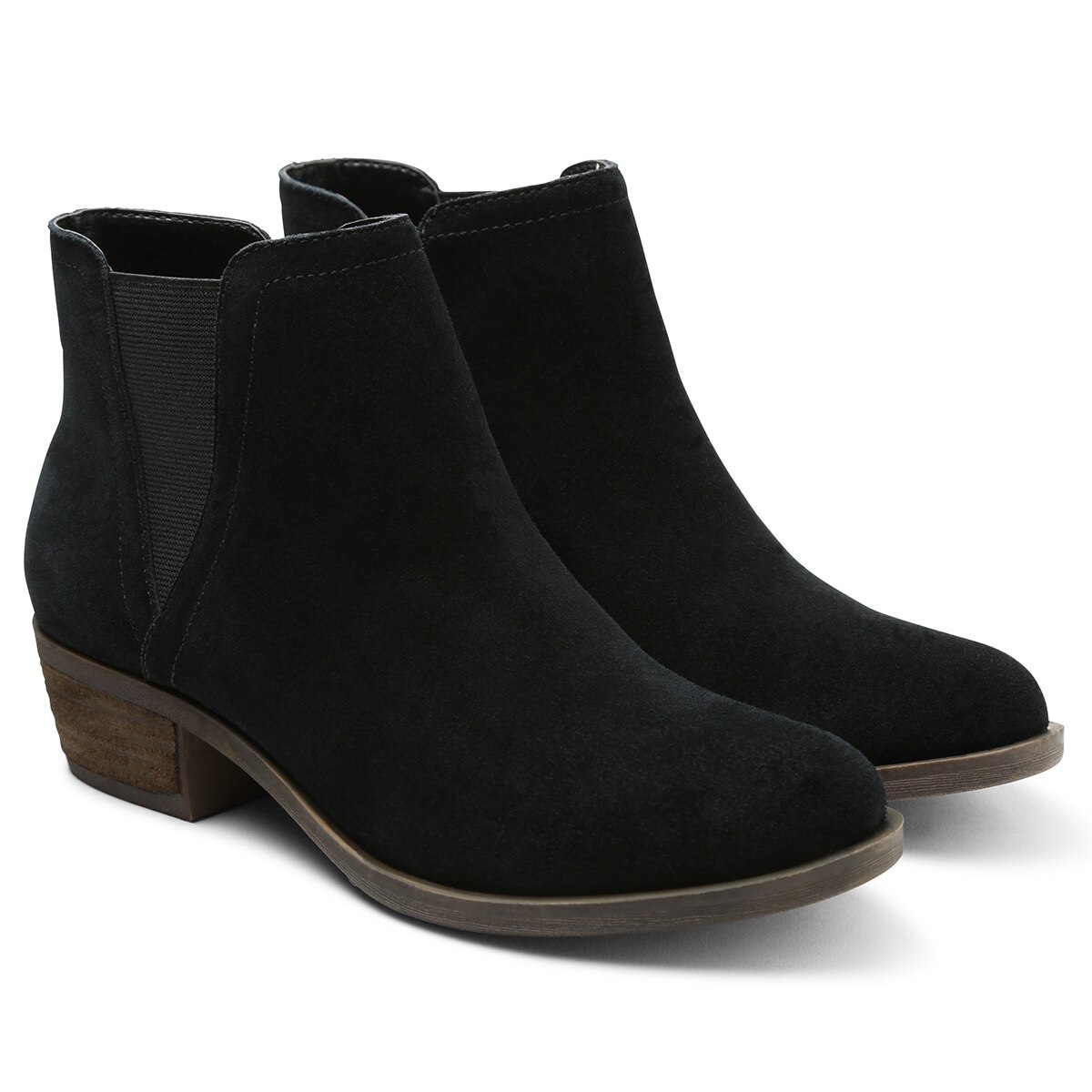 women's short black suede boots