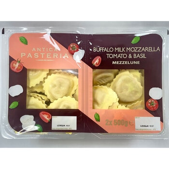 Antica Pasteria Buffalo Mozzarella & Tomato Mezzelune, 2 x 500g