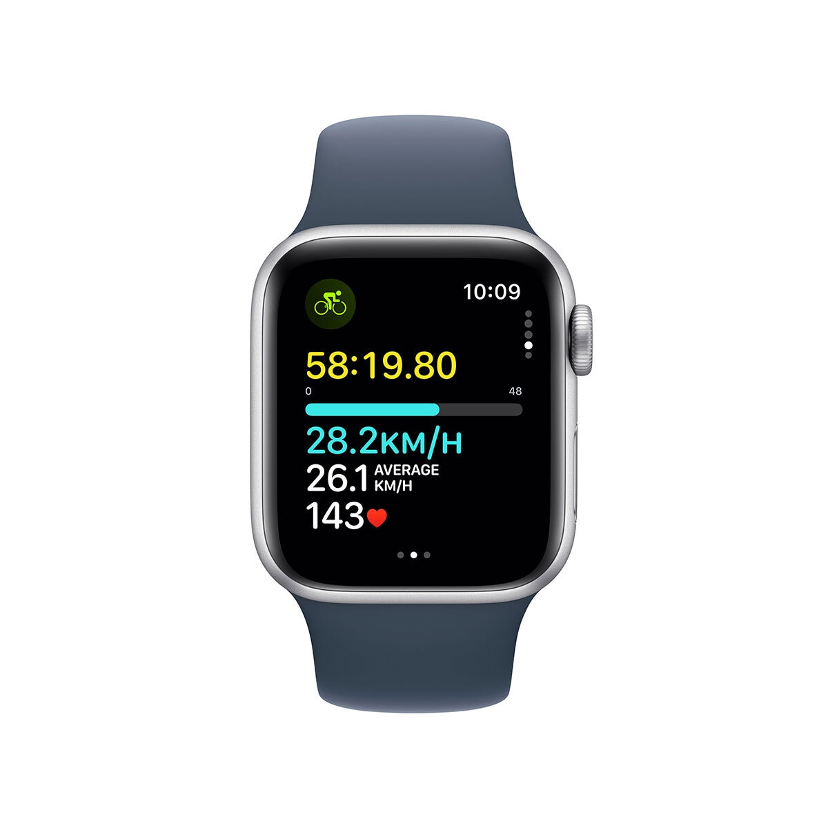 Buy Apple Watch SE GPS, 40mm Silver Aluminium Case with Storm Blue Sport Band S/M, MRE13QA/A @costco.co.uk