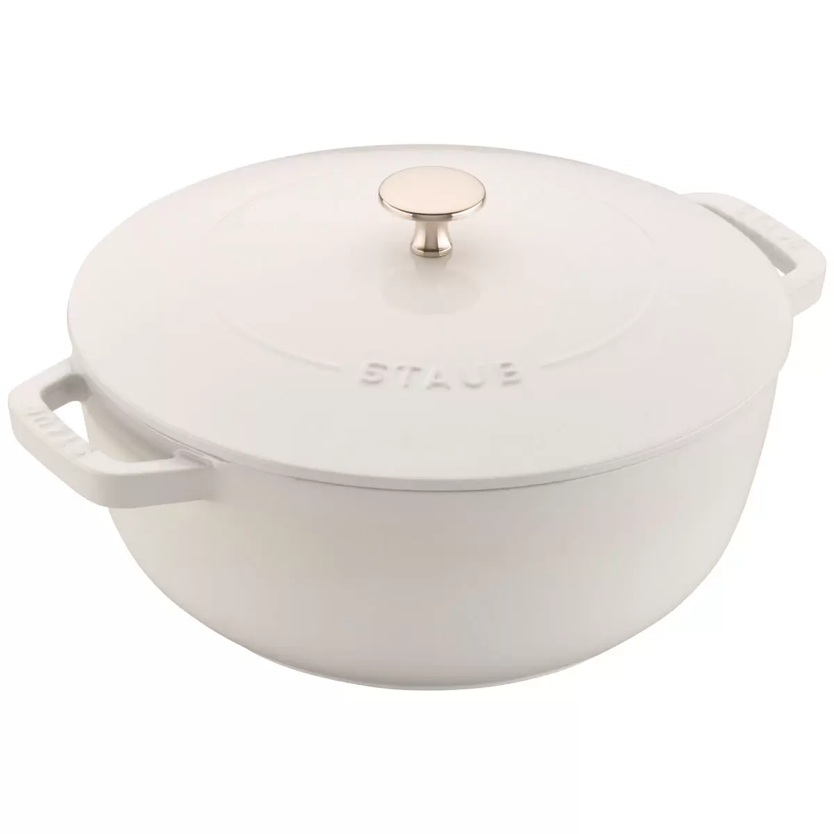 Staub 24cm Cast Iron French Oven, Pure White