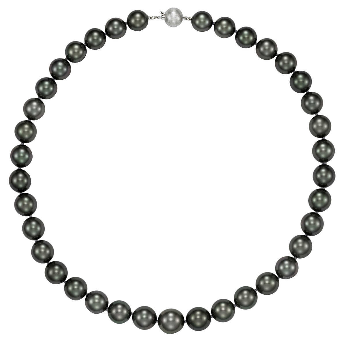 1113.5mm Tahitian Black Pearl Necklace, 18ct White Gold Costco UK