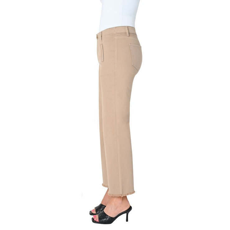 Briggs Ladies Twill Wide Leg Pant in Taupe