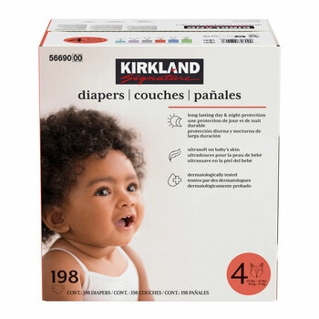 Kirkland Signature Nappies, Size 4, 198 Pack Kirkland Signature Nappies, Size 4, 198 Pack