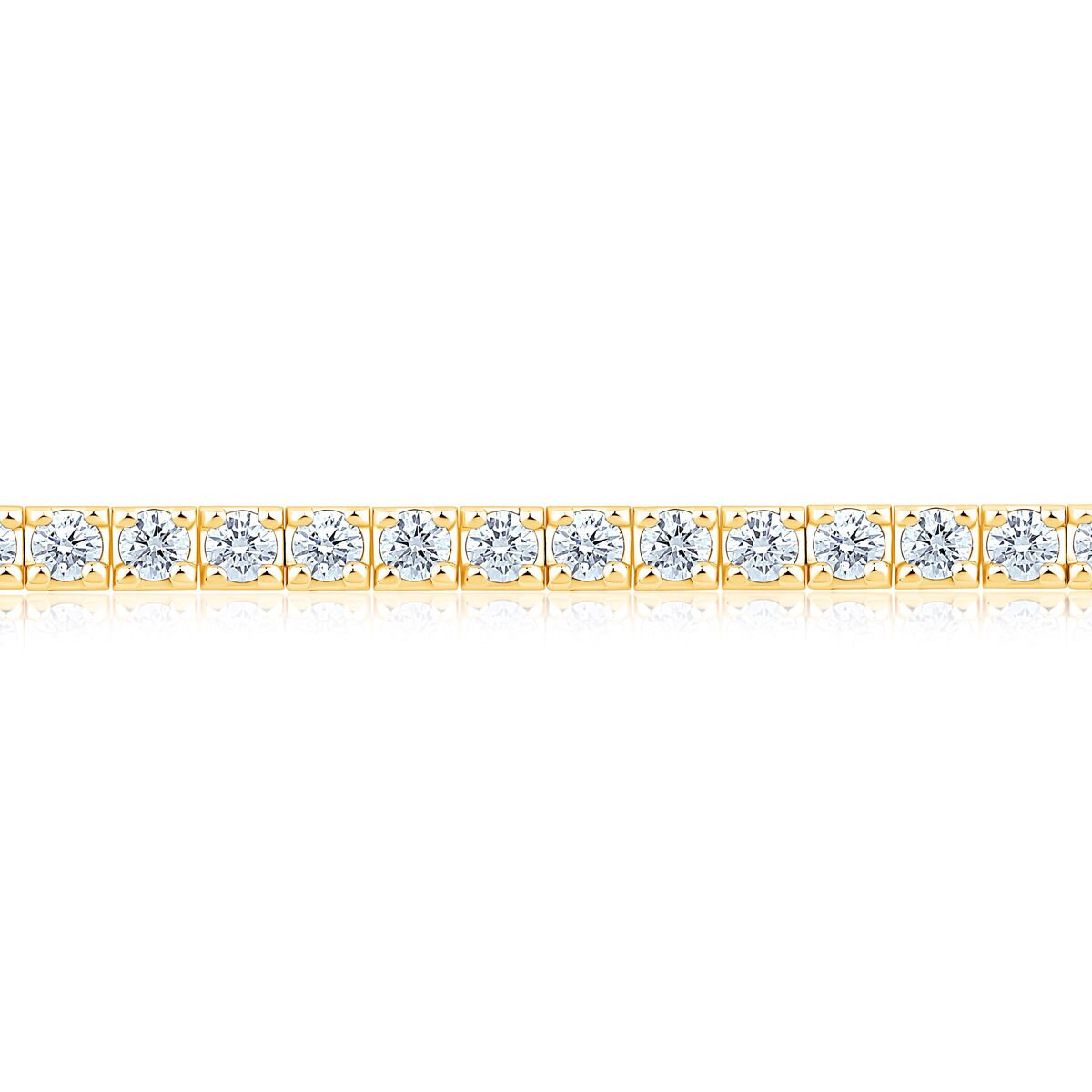 3.00ctw Round Brilliant Cut Tennis Bracelet, 18ct Yellow Gold