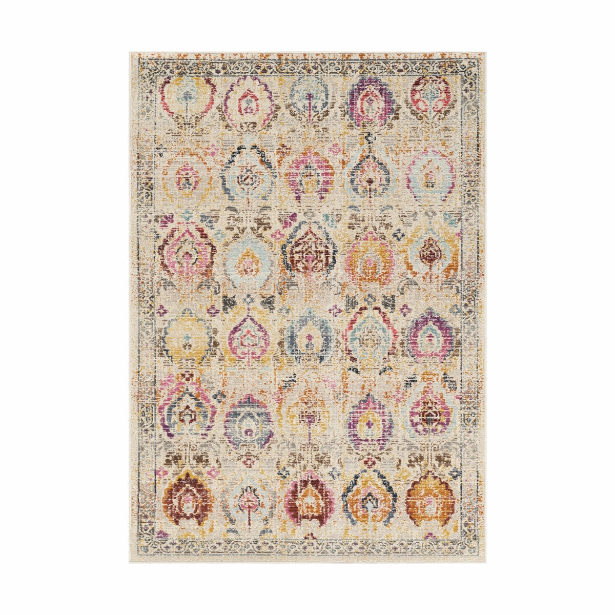 Concept Looms Vintage Kashan Ivory Multi Rug, in 3 Sizes