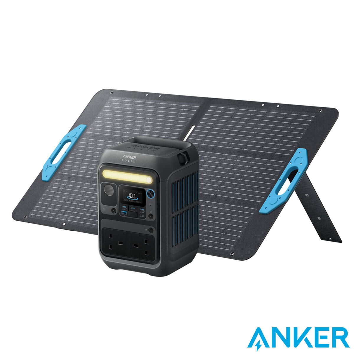 Anker C300X AC Portable Power Station 288Wh & 100W Anker Solix Foldable Solar Panel
