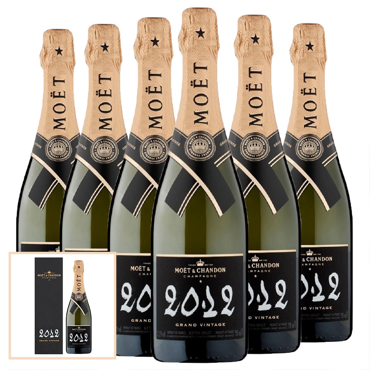 Moët & Chandon Grand Vintage Champagne 2012, 6 x 75cl Costco UK