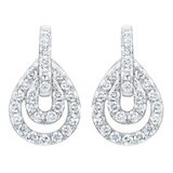 0.65ctw Round Brilliant Cut Diamond Drop Earrings, 14ct White Gold