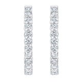 1.00ctw Diamond Hoop Earrings, 14ct White Gold
