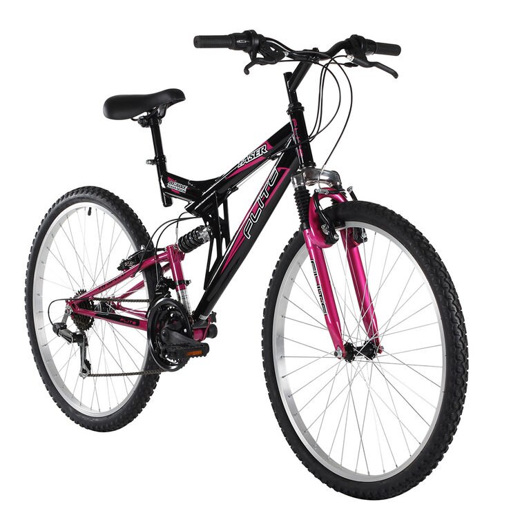 Flite Taser 18" (45.7cm) Dual Suspension Bike in Black/Pink Costco UK