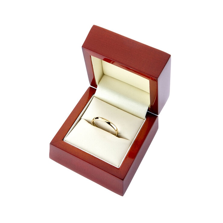 4.0mm Basic Light Court Wedding band. 18ct Yellow Gold