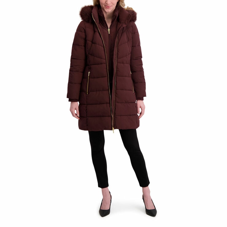 Halston Ladies Hooded Walker Coat