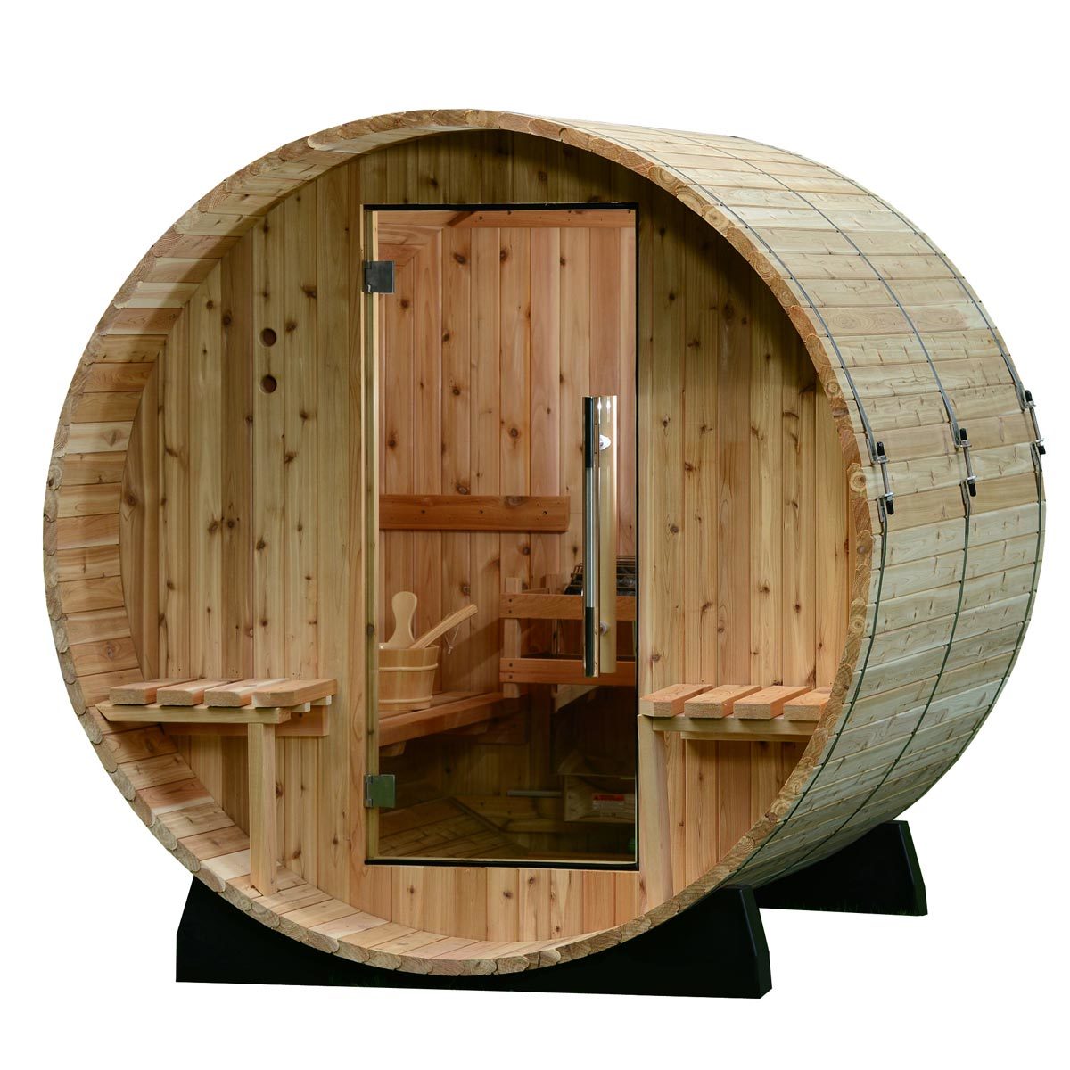 Almost Heaven Hudson 4 Person Barrel Steam Sauna Delivery Only