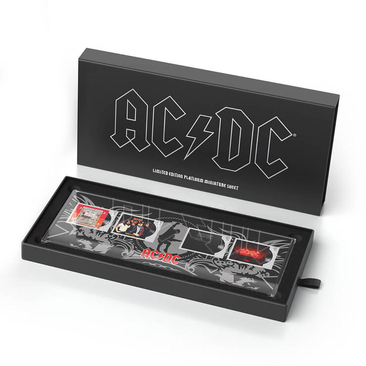 AD/DC Platinum Stamp Sheets - AD/DC Albums From Royal Mail