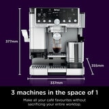 Front View of Ninja Luxe Café Pro Espresso Machine showing dimensions