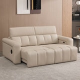 Dallas Cream Leather Power Sliding 3 Seater Sofa