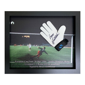 Bruce Grobbelaar Signed Framed Goalkeeper Glove
