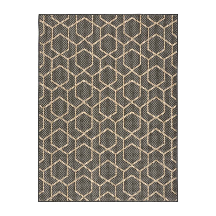 Nourison Horizon Geometric Charcoal Indoor Outdoor Rug, in 2 Sizes Nourison Horizon Geometric Charcoal Indoor Outdoor Rug, in 2 Sizes