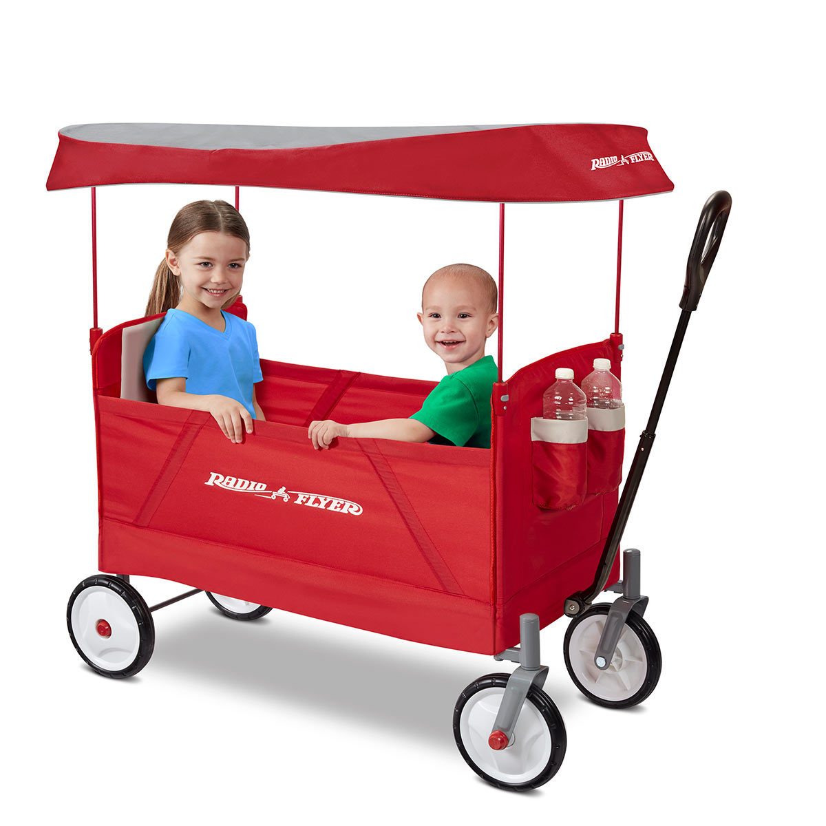 Radio Flyer EZ Folding Ride On Wagon With Folding UV Canopy (18+ Months)