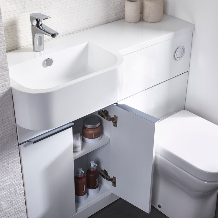 Tavistock Lindo 99.6 cm Floor Mounted Left Hand WC Unit in White
