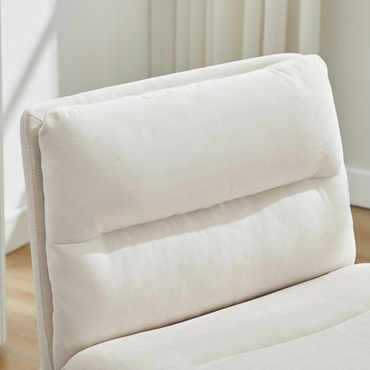 Elle Decor Gracie Criss-Cross Wide Office Chair, Cream