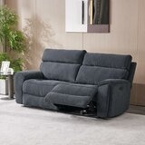 Atlanta Grey Cord Fabric Power Reclining Large 2 Seater Sofa