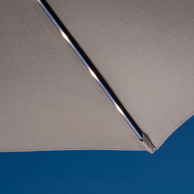 SunVilla 10ft Aluminium AutoTilt 56 LED Umbrella in Pebble Costco UK