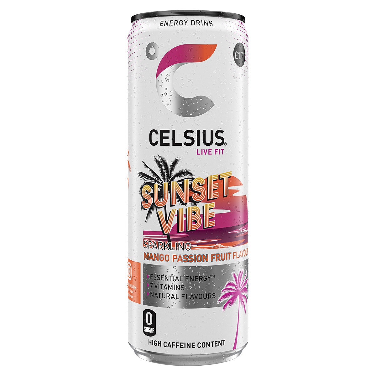 Celsius Sunset Vibe PMP £1.79, 355ml