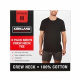 Kirkland Signature Men's Cotton Crewneck T-Shirt, 6 Pack