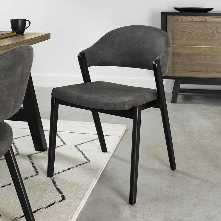 Bentley Designs Camden Peppercorn Grey Fabric Dining Chair, 2 Pack Bentley Designs Camden Peppercorn Grey Fabric Dining Chair, 2 Pack