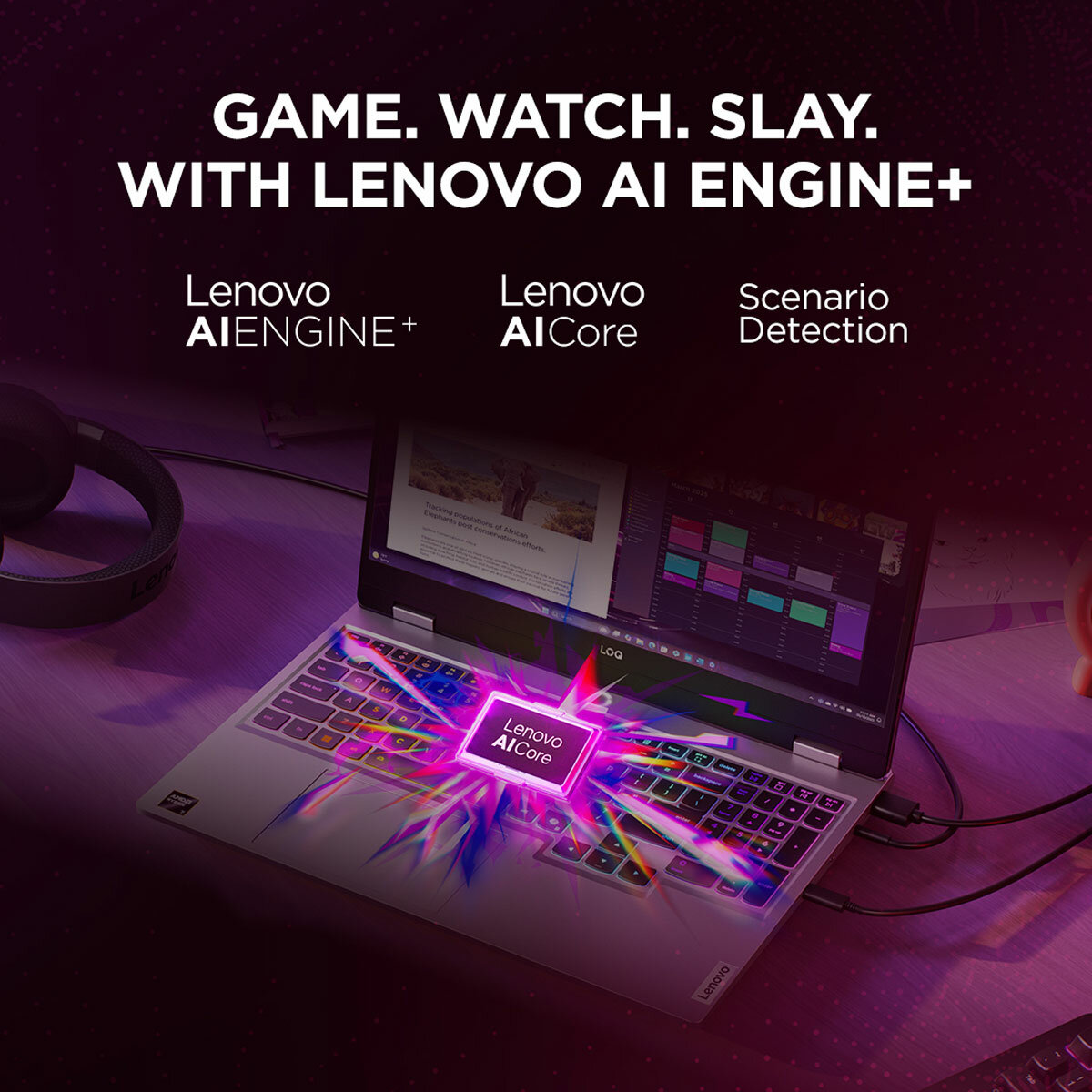 Lenovo LOQ, AMD Ryzen 5, 16GB RAM, 512GB SSD, NVIDIA GEFORCE RTX 5050, 15.6 Inch Gaming Laptop, 83JG0008UK
