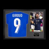 Olivier Giroud Signed Framed France Football Shirt including 1 Photo in 2 Options: White or Black