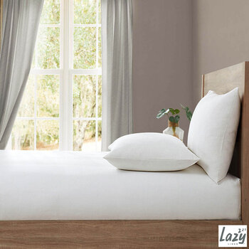 Lazy Linen 100% Washed Linen White Fitted Sheet in 4 Sizes