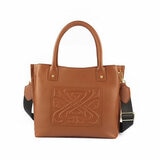 Biba Padded Leather Tote Bag in Brown
