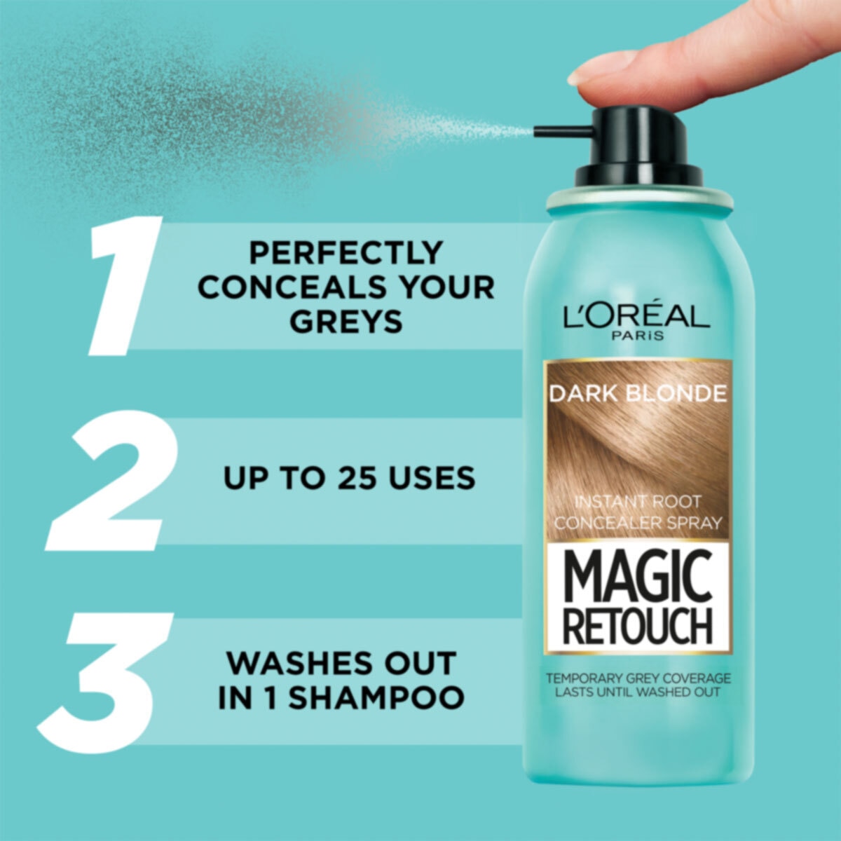 L'Oreal Magic Retouch Instant Root Concealer Spray, 3 x 75ml - Available in 3 Colours