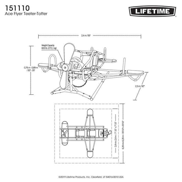 Lifetime Ace Flyer Airplane Teeter Totter SeeSaw in Earth Tone (3