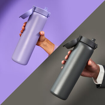 Ion8 Stainless Steel 1.2L Water Bottle, 2 Pack in Two Colour Combinations