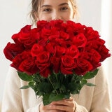 Three Dozen Freedom® Roses Bouquet with Greeting Card