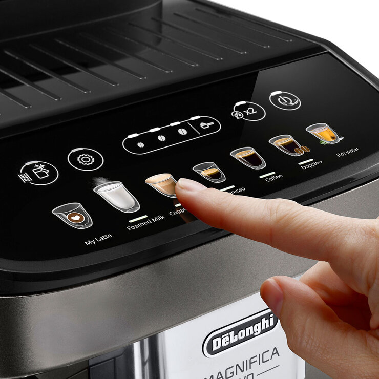 Close up image of DELONGHI MAGNIF' ECAM290 ECAM290.83.TB BEAN TO CUP control panel Close up image of DELONGHI MAGNIF' ECAM290 ECAM290.83.TB BEAN TO CUP control panel