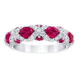 Ruby and 0.65ctw Diamond Ring, Platinum